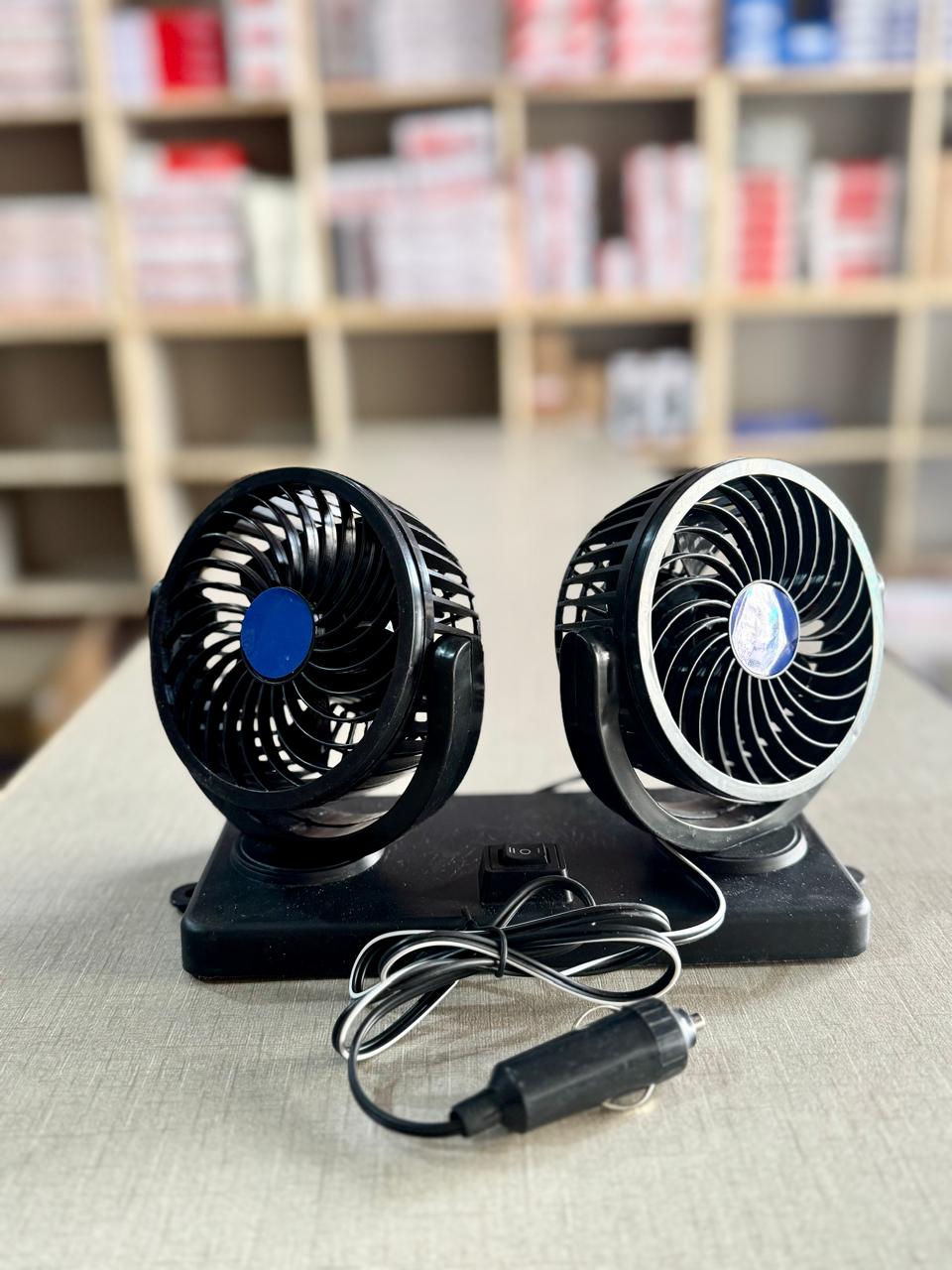 Universal 360 Degree Super Flexible Car Double Head Fan