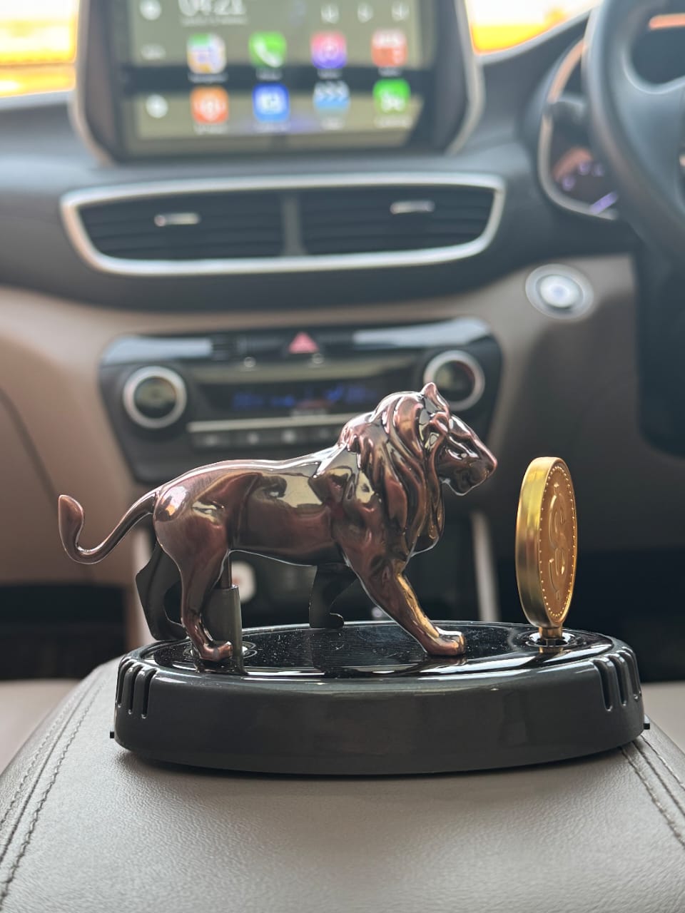 SOLAR POWER TIGER DESIGN CAR AIR FRAGRANCE