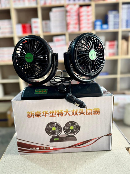 12V 360 Degree Adjustable Car Auto Air Dual Head Fan